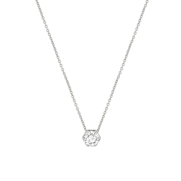 Hex Halo Solitaire Necklace P428-1.5 For Discount