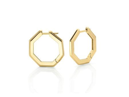 Large Octave Knifed Hoop Earrings ER550-L-YG Online now