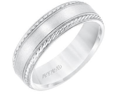 Low Dome Milgrain Edge Carved Wedding Band  11-WV8672W65-L.00 on Sale