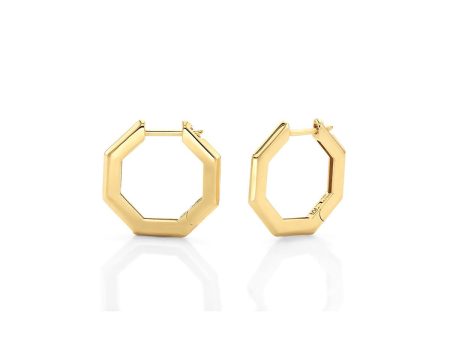 Medium Octave Knifed Hoop Earrings ER550-M-YG Online Hot Sale