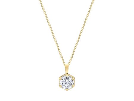 Hex Halo Solitaire Pendant P427-1.0 Discount