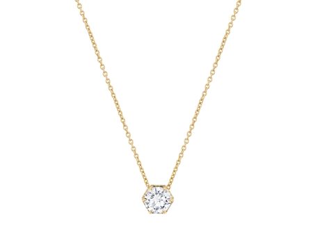 Hex Halo Solitaire Necklace P428-1.5 For Discount