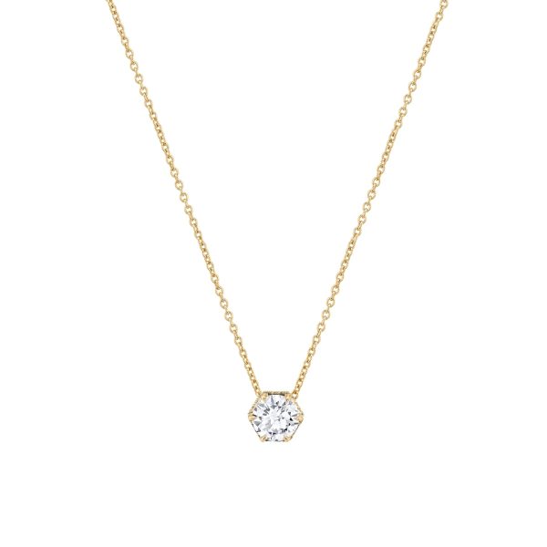 Hex Halo Solitaire Necklace P428-1.5 For Discount