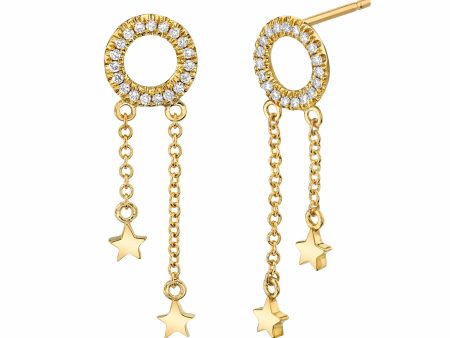 Mini Star Drop Diamond Earrings ER271YG For Cheap