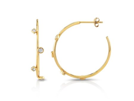 Mixed Shape Bezel Hoops Sale