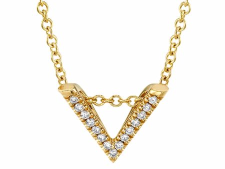 Mini V Diamond Pendant Necklace P215YG For Cheap