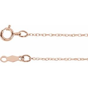 14K Rose .75 mm Rope 16  Chain For Sale