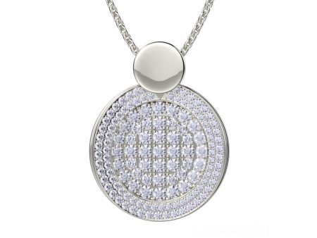 Diamond Filled Circle Pendant Necklace MH108AWG Online