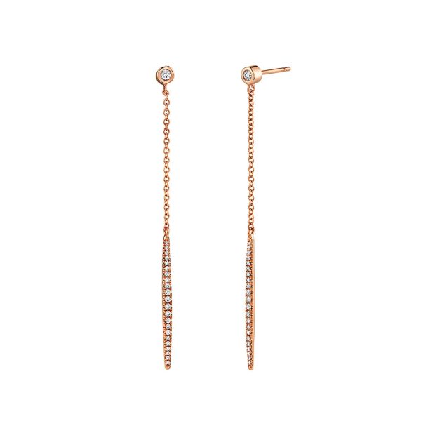 Diamond Stud Linear Earrings ER275WG Online now