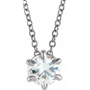 14K White 1 4 CT Natural Diamond Solitaire 16-18  Necklace Online Hot Sale