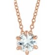 14K Rose 1 2 CT Natural Diamond Solitaire 16-18  Necklace Discount