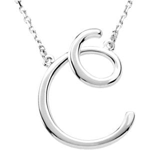 Sterling Silver Script Initial A 16  Necklace For Discount