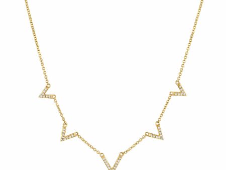 Diamond V Necklace CN217YG Hot on Sale