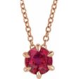 14K Rose 1 4 CT Natural Diamond Solitaire 16-18  Necklace Online Sale