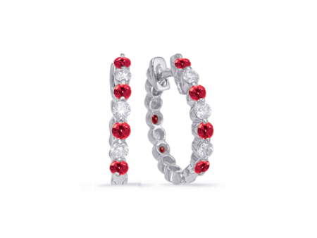 S Kashi & Sons Hoop Earrings E7665-RWG Supply