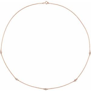 14K Rose 1 4 CTW Natural Diamond 5-Station 18  Necklace For Cheap