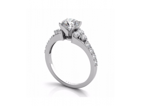 S Kashi & Sons Side Stone Engagement Ring EN7154WG Supply