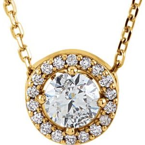 14K Yellow 1 4 CTW Natural Diamond Halo-Style 16  Necklace Fashion