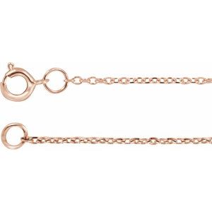 10K Rose 1 mm Diamond-Cut Cable 16  Chain Online