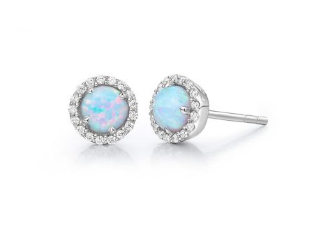 Lafonn Birthstone Round October Opal Earring BE001OPP00 on Sale