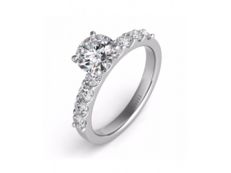 S Kashi & Sons Side Stone Engagement Ring EN7164WG Sale