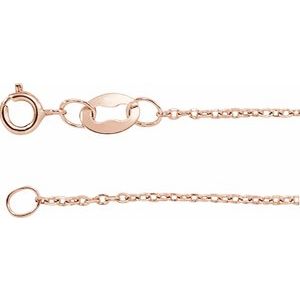 10K Rose 1 mm Diamond-Cut Cable 16  Chain Online