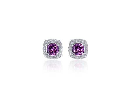 Lafonn Classic Cushion Amethyst Amethyst Earring E0329AMP00 Cheap