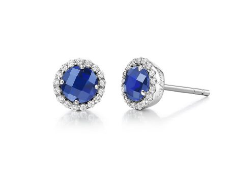 Lafonn Birthstone Round September Sapphire Earring BE001SAP00 Online now