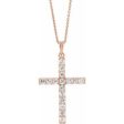 14K Rose 1 5 CTW Natural Diamond Cross 18  Necklace Online Sale