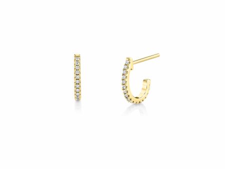 Diamond Huggie Hoop Earrings ER270YG Online Sale