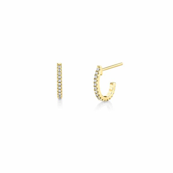 Diamond Huggie Hoop Earrings ER270YG Online Sale