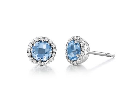 Lafonn Birthstone Round December Blue Topaz Earring BE001BTP00 Online