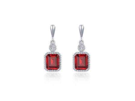 Lafonn Birthstone Emerald January Garnet Earring BE007GNP00 For Discount