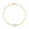 0.07CT DIAMOND & CULTURED PEARL PAPER CLIP LINK BRACELET SC55022626 Online