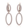 Double Oval Diamond Drop Earrings MKOB169RG Online Sale