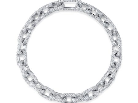 7.52CT DIAMOND PAVE PAPER CLIP LINK BRACELET SC55022811 Hot on Sale