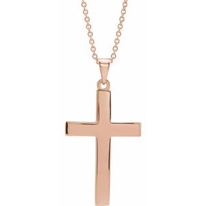 14K Rose Cross 18  Necklace For Cheap