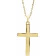 14K Rose Cross 18  Necklace For Cheap