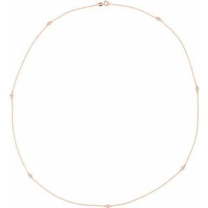 14K Rose 1 4 CTW Natural Diamond 5-Station 18  Necklace For Cheap