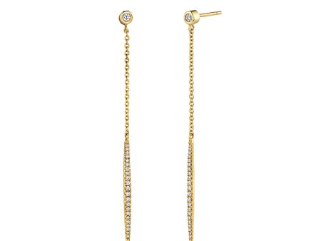 Diamond Stud Linear Earrings ER275WG Online now