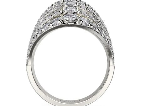 Diamond Fan Ring F102-WG4 Hot on Sale