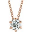 14K Rose 1 4 CT Natural Diamond Solitaire 16-18  Necklace Online Sale