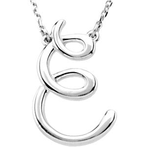 Sterling Silver Script Initial A 16  Necklace For Discount