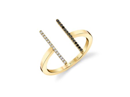 Double Bar Diamond Mix Ring F331-YG4 Online now