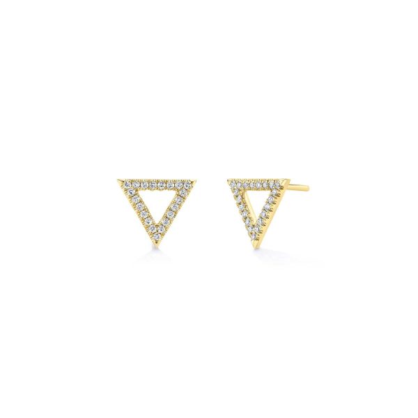 Diamond Triangle Earrings ER279WG For Sale