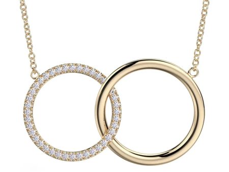 Double Diamond Circle Necklace P219YG Discount