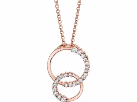 Double Diamond Circle Pendant P221RG Online Hot Sale