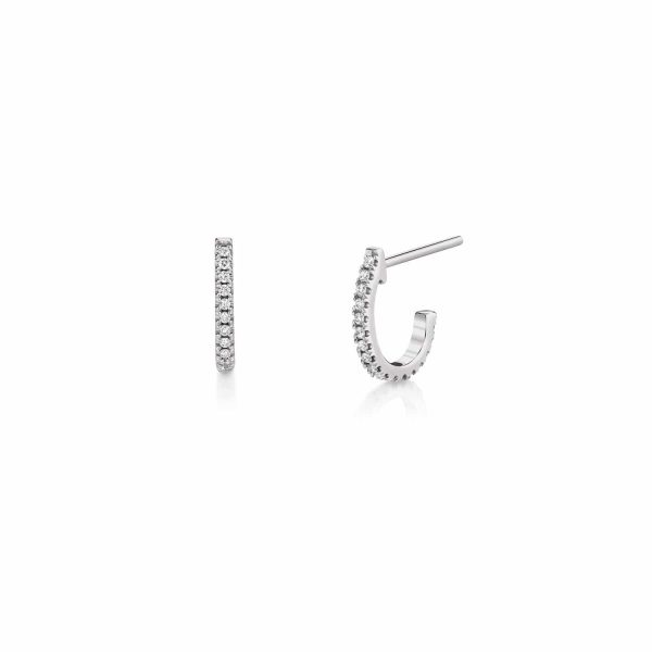 Diamond Huggie Hoop Earrings ER270YG Online Sale