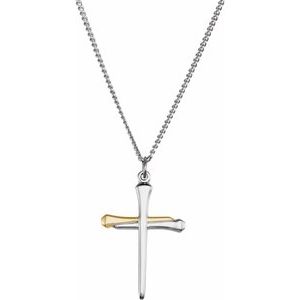 14K Yellow Gold-Plated Sterling Silver Nail Cross 24  Necklace Online Sale