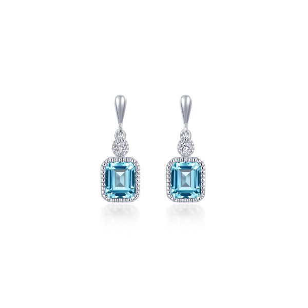 Lafonn Birthstone Emerald March Aquamarine Earring BE007AQP00 For Discount